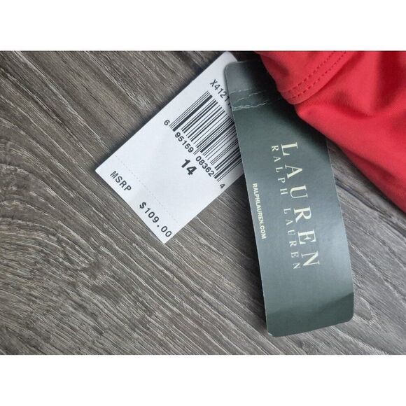 Ralph Lauren Slimming Haulter One Piece Bathingsuit Swimsuit Women's Size 14 - Picture 5 of 5